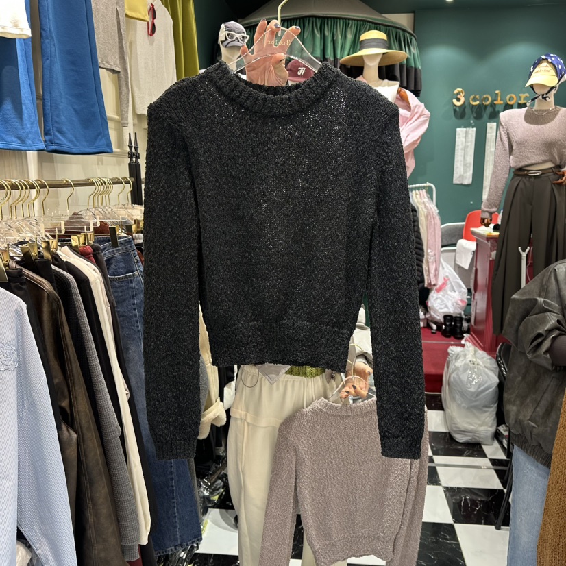 3COLOR韓國代購女士新款休閑針織衫Three color針織衫圖色3