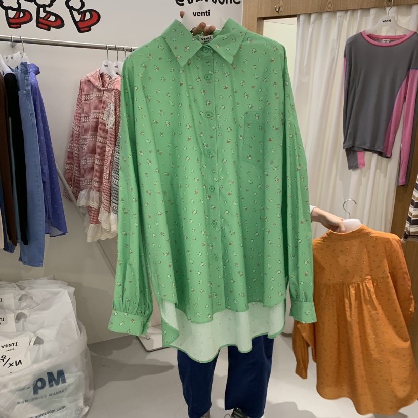 VENTI韓國直郵女士新款推薦休閑職業人氣時尚襯衫蕾絲衫口袋VENTI襯衫/蕾絲衫圖色2