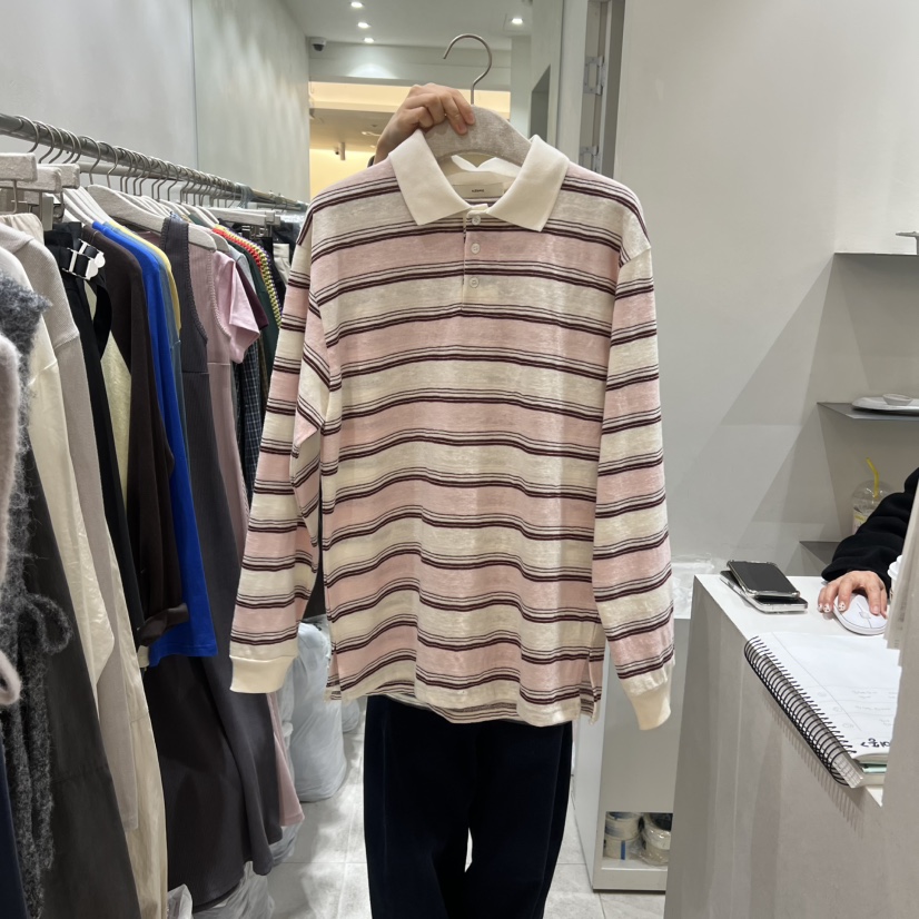 ASOME東大門直郵女士新款26春夏休閑熱賣時尚長袖T恤條紋A.SOME長袖T恤圖色1