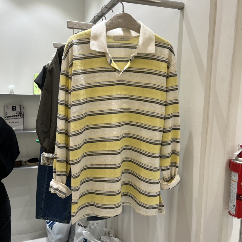 ASOME東大門直郵女士新款26春夏休閑熱賣時尚長袖T恤條紋A.SOME長袖T恤圖色2