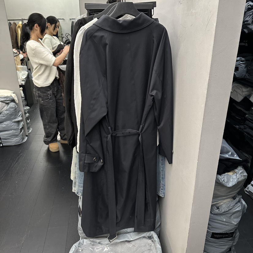 PROJECT WAVE-P東大門實拍女士新品26春夏長款風衣含腰帶PROJECT WAVE長款風衣