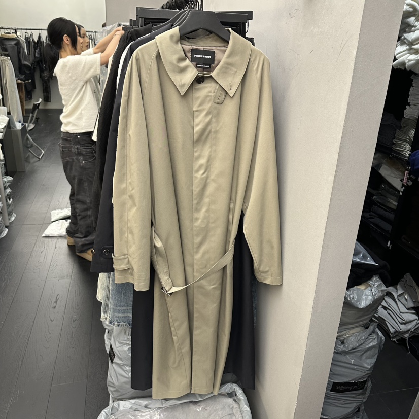 PROJECT WAVE-P東大門實拍女士新品26春夏長款風衣含腰帶PROJECT WAVE長款風衣圖色1