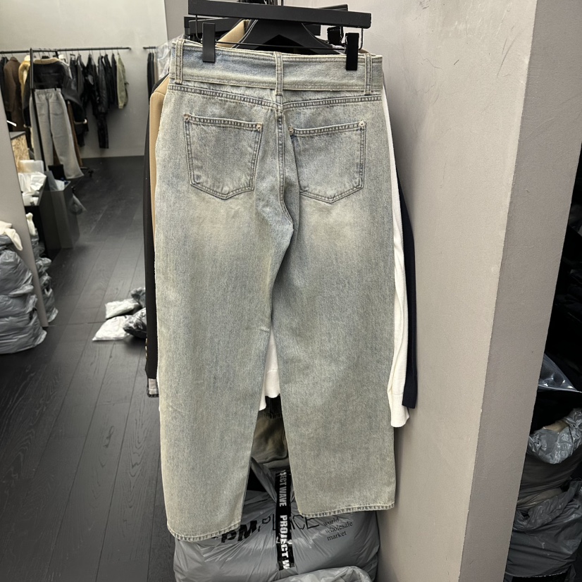 PROJECT WAVE-P韓國代購女士新款時尚牛仔褲含腰帶系帶PROJECT WAVE牛仔褲