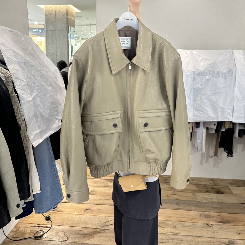 CREAM VILLA東大門實拍女裝新品熱賣夾克雙口袋CREAMVILLA夾克圖色1