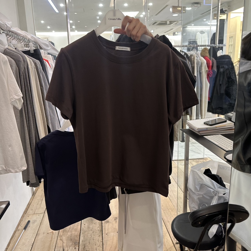 CREAM VILLA韓國代購女士新款時尚T恤CREAMVILLAT恤圖色3棕色