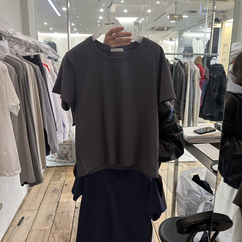 CREAM VILLA韓國代購女士新款時尚T恤CREAMVILLAT恤圖色4墨色