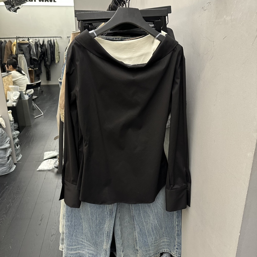 PROJECT WAVE-P韓國代購女士新款休閑推薦人氣襯衫蕾絲衫PROJECT WAVE襯衫/蕾絲衫