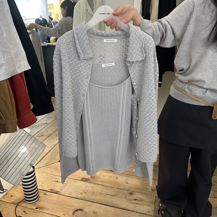 CREAM VILLA韓國代購女士新品熱賣針織衫不含內搭CREAMVILLA針織衫圖色2