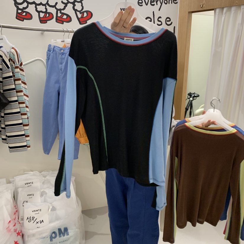 VENTI東大門代購女士新品熱賣推薦職業時尚26春季長袖T恤VENTI長袖T恤圖色3