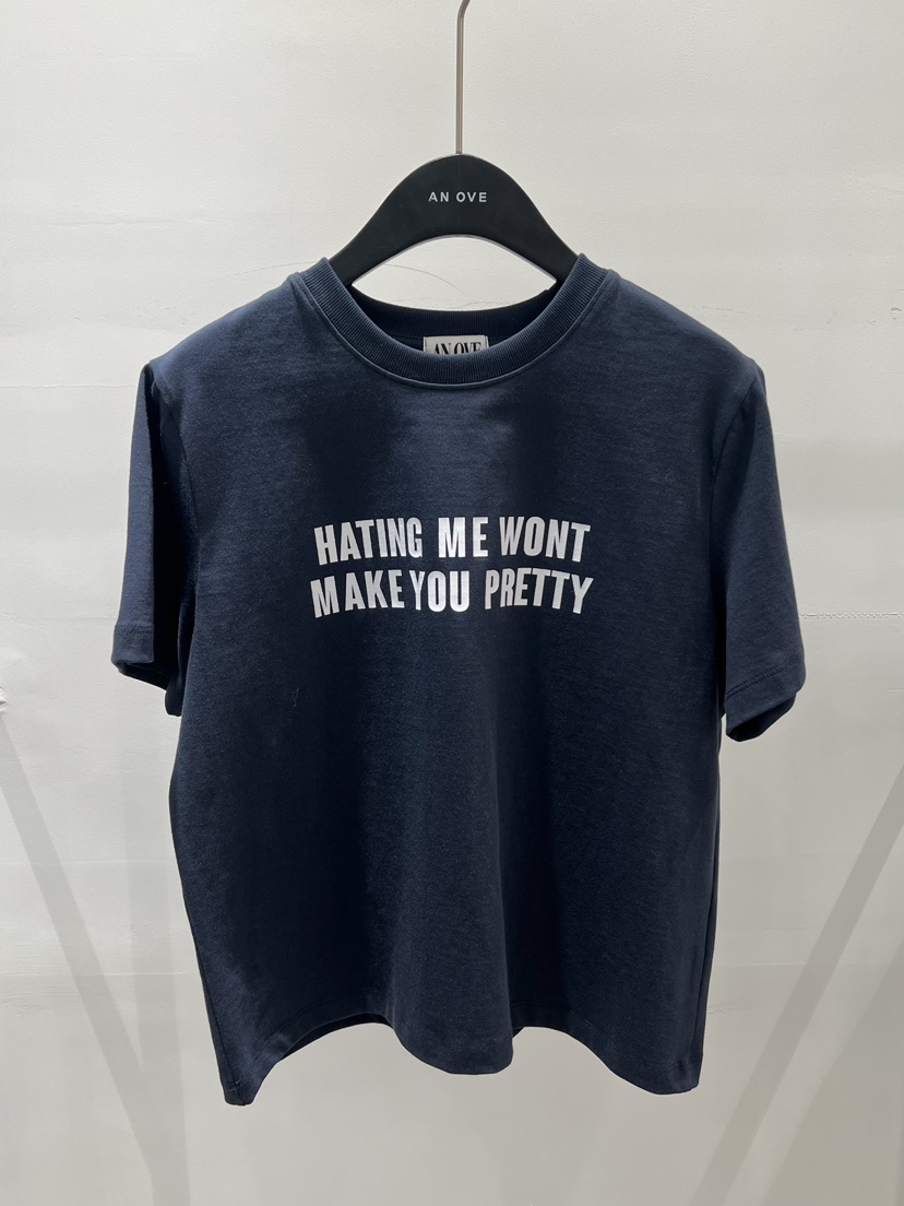 ANOVE韓國代購女裝新款職業休閑推薦時尚人氣26春季熱賣T恤ANOVET恤圖色2深藍色