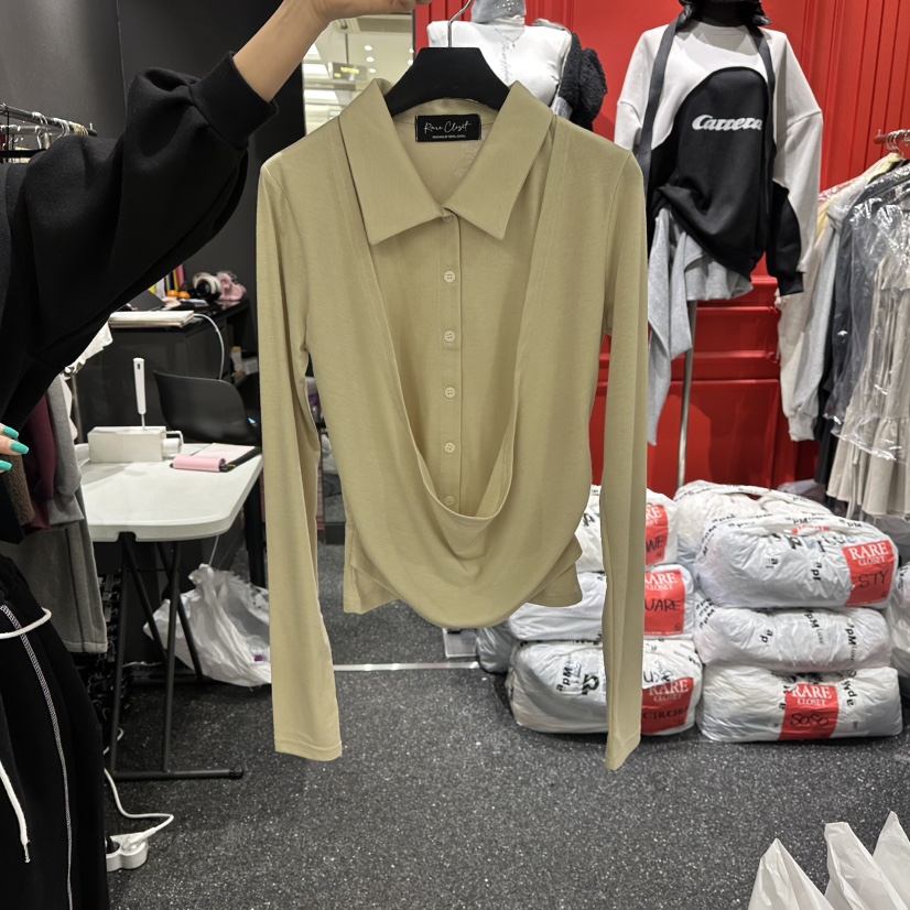 RARE CLOSET東大門代購女裝新款26春季人氣時尚職業長袖T恤RARE CLOSET長袖T恤圖色2