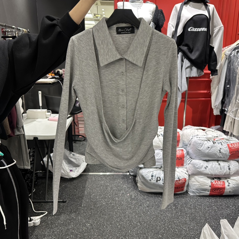 RARE CLOSET東大門代購女裝新款26春季人氣時尚職業長袖T恤RARE CLOSET長袖T恤圖色3