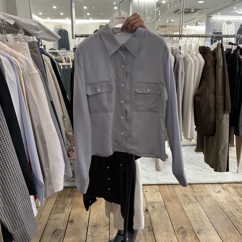 CREAM VILLA東大門代購女士新品職業襯衫蕾絲衫口袋CREAMVILLA襯衫/蕾絲衫圖色2
