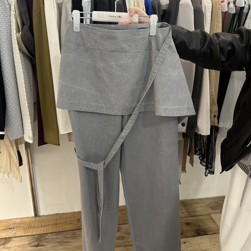 CREAM VILLA東大門直郵女裝新品26春季短裙不含褲子裹身裙水洗CREAMVILLA短裙圖色2