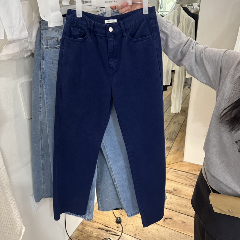 CREAM VILLA東大門實拍女裝新款休閑牛仔褲CREAMVILLA牛仔褲圖色1