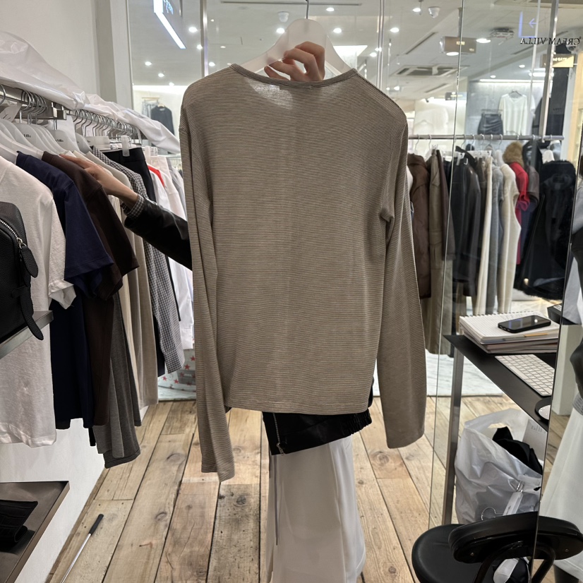 CREAM VILLA韓國代購女士新款真品長袖T恤開襟衫CREAMVILLA長袖T恤