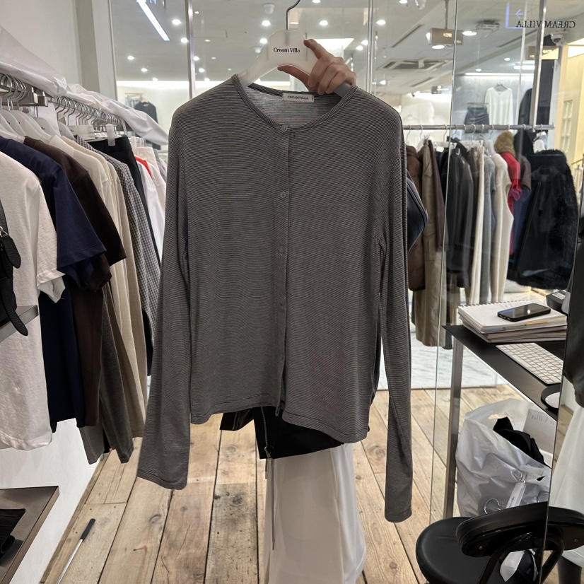 CREAM VILLA韓國代購女士新款真品長袖T恤開襟衫CREAMVILLA長袖T恤圖色4