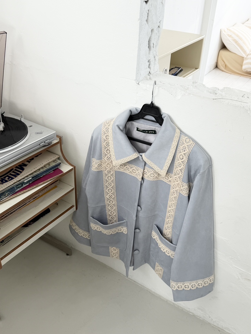 MAISONDEGLORY韓國代購女裝新款人氣真品推薦時尚夾克麂皮MAISON DE GLORY夾克