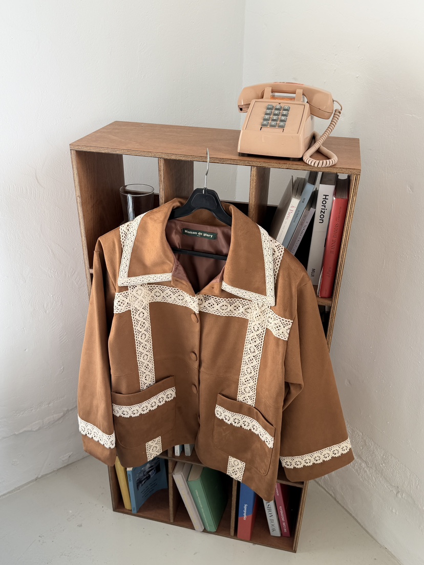 MAISONDEGLORY韓國代購女裝新款人氣真品推薦時尚夾克麂皮MAISON DE GLORY夾克