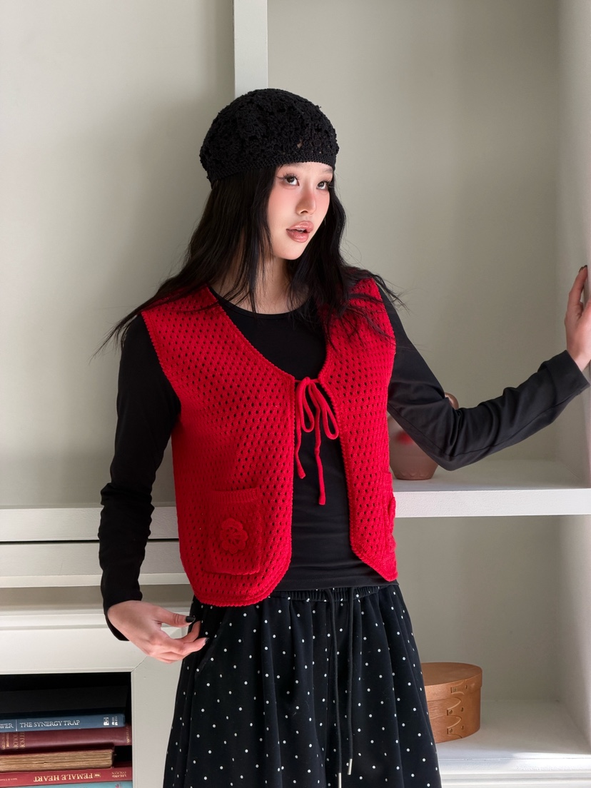 MAISONDEGLORY東大門直郵女士新款人氣休閑推薦馬甲華夫格MAISON DE GLORY馬甲