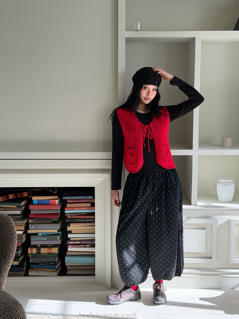 MAISONDEGLORY東大門直郵女士新款人氣休閑推薦馬甲華夫格MAISON DE GLORY馬甲