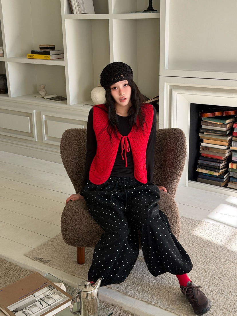 MAISONDEGLORY東大門直郵女士新款人氣休閑推薦馬甲華夫格MAISON DE GLORY馬甲