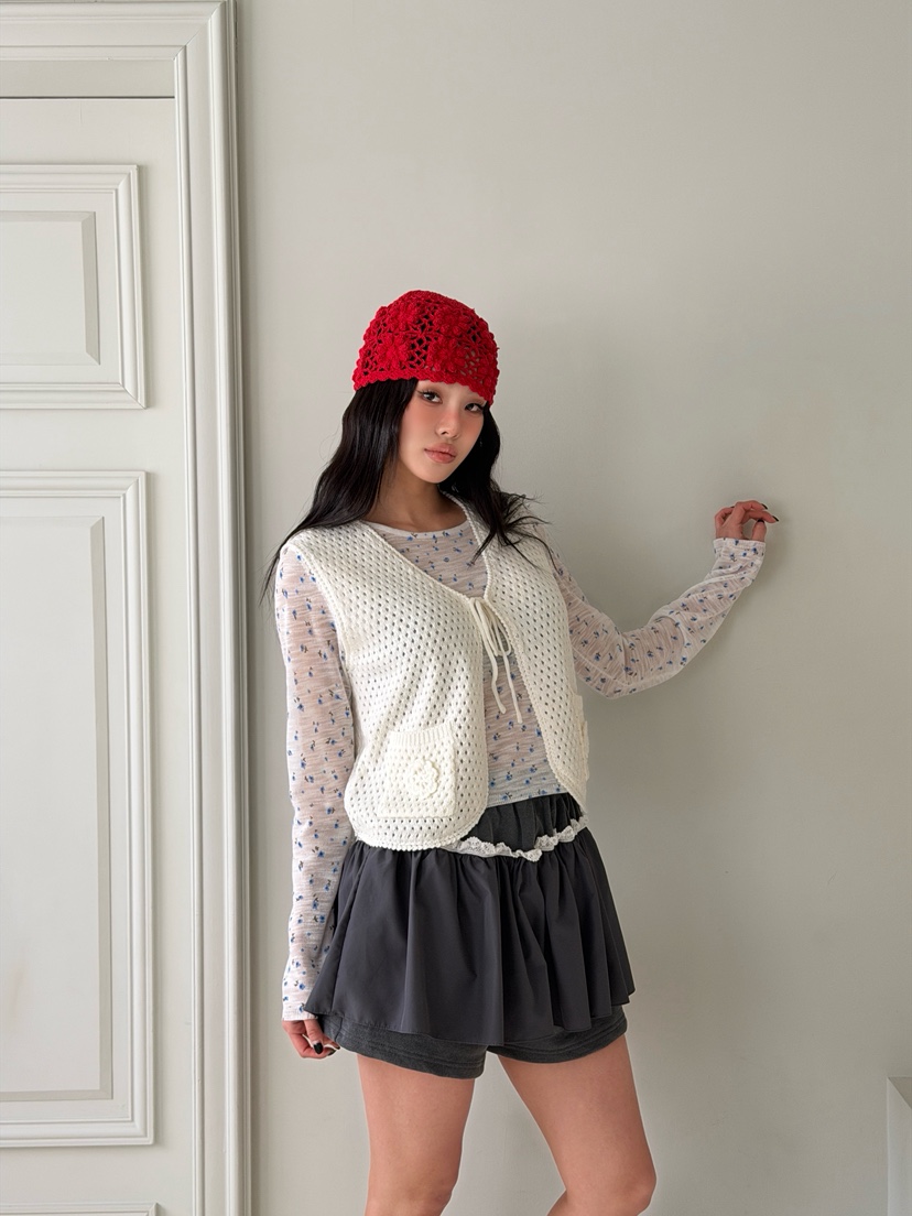 MAISONDEGLORY東大門直郵女士新款人氣休閑推薦馬甲華夫格MAISON DE GLORY馬甲