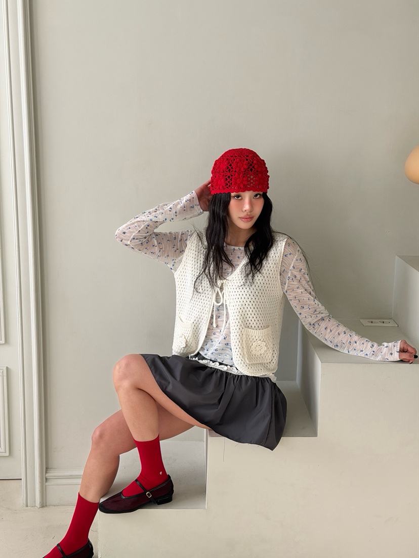 MAISONDEGLORY東大門直郵女士新款人氣休閑推薦馬甲華夫格MAISON DE GLORY馬甲