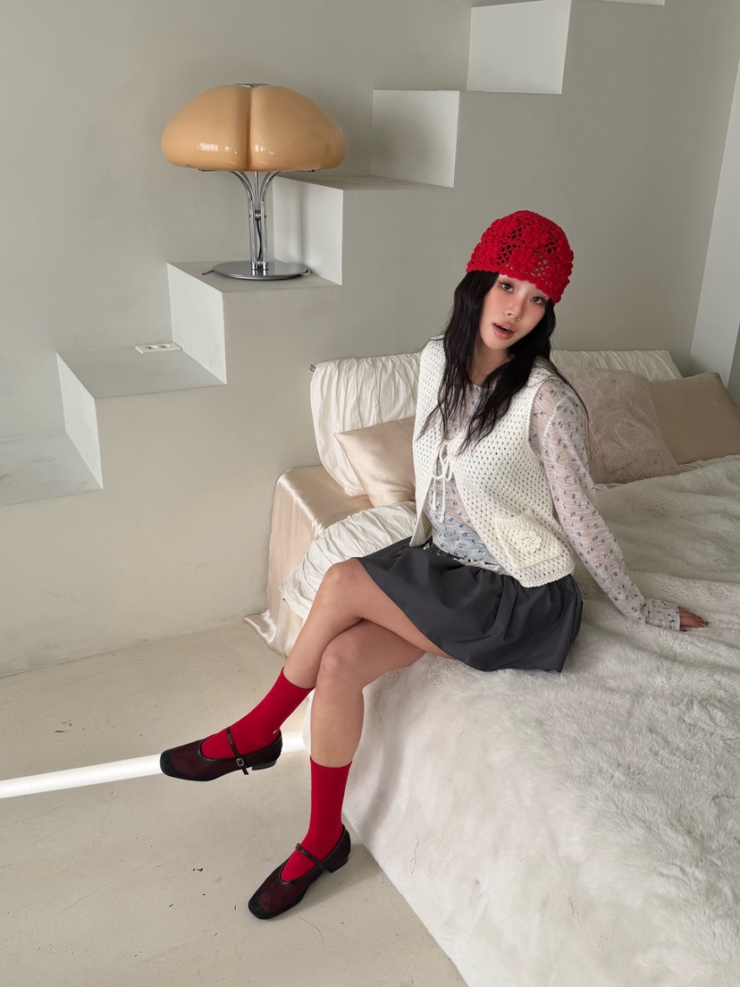 MAISONDEGLORY東大門直郵女士新款人氣休閑推薦馬甲華夫格MAISON DE GLORY馬甲