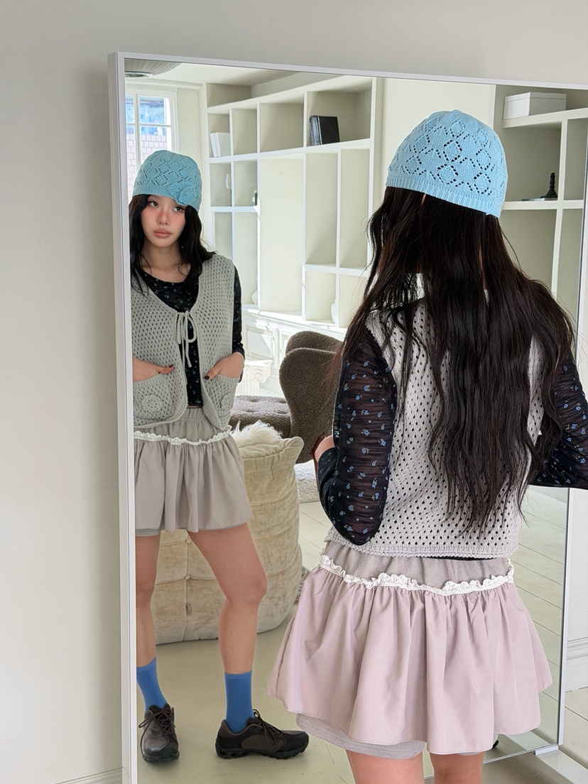 MAISONDEGLORY東大門直郵女士新款人氣休閑推薦馬甲華夫格MAISON DE GLORY馬甲