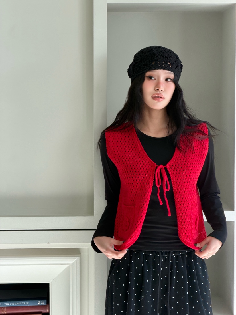 MAISONDEGLORY東大門直郵女士新款人氣休閑推薦馬甲華夫格MAISON DE GLORY馬甲圖色1