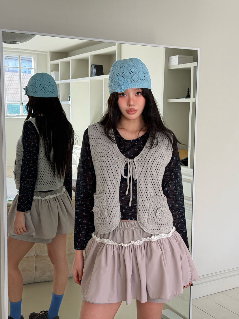 MAISONDEGLORY東大門直郵女士新款人氣休閑推薦馬甲華夫格MAISON DE GLORY馬甲圖色3