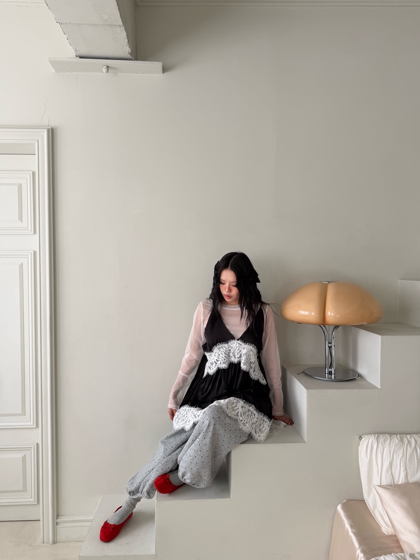 MAISONDEGLORY東大門實拍女裝新品推薦真品休閑連衣裙雪紡MAISON DE GLORY連衣裙