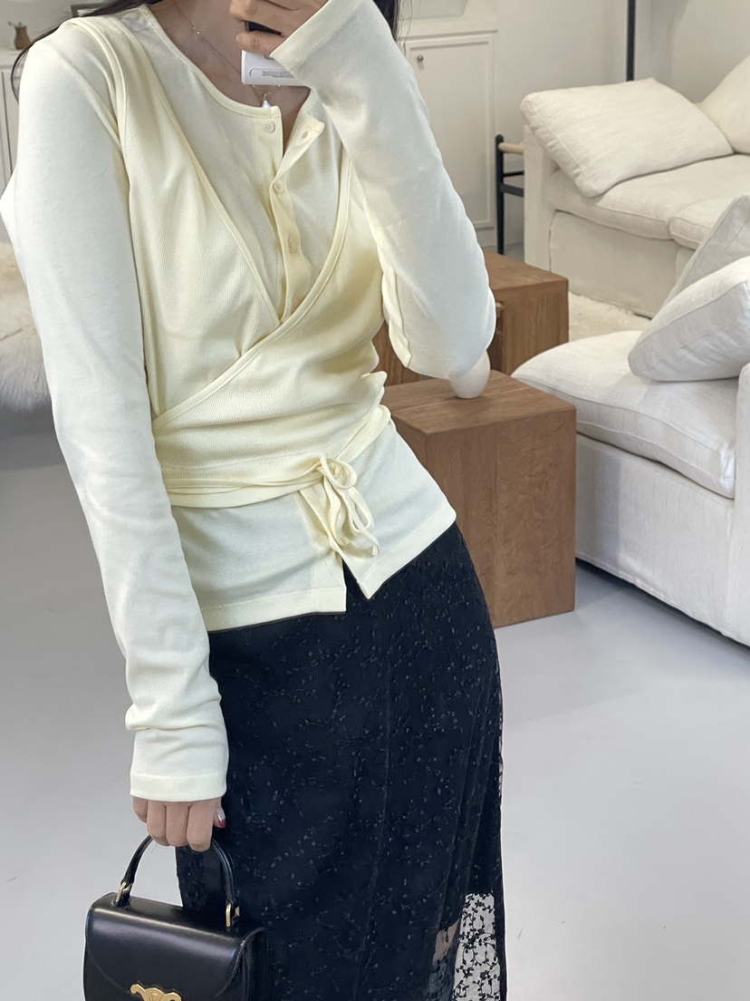 EDITION-P東大門代購女士新品時尚26春夏休閑長袖T恤羊毛衫EDITION/CHAHEE長袖T恤