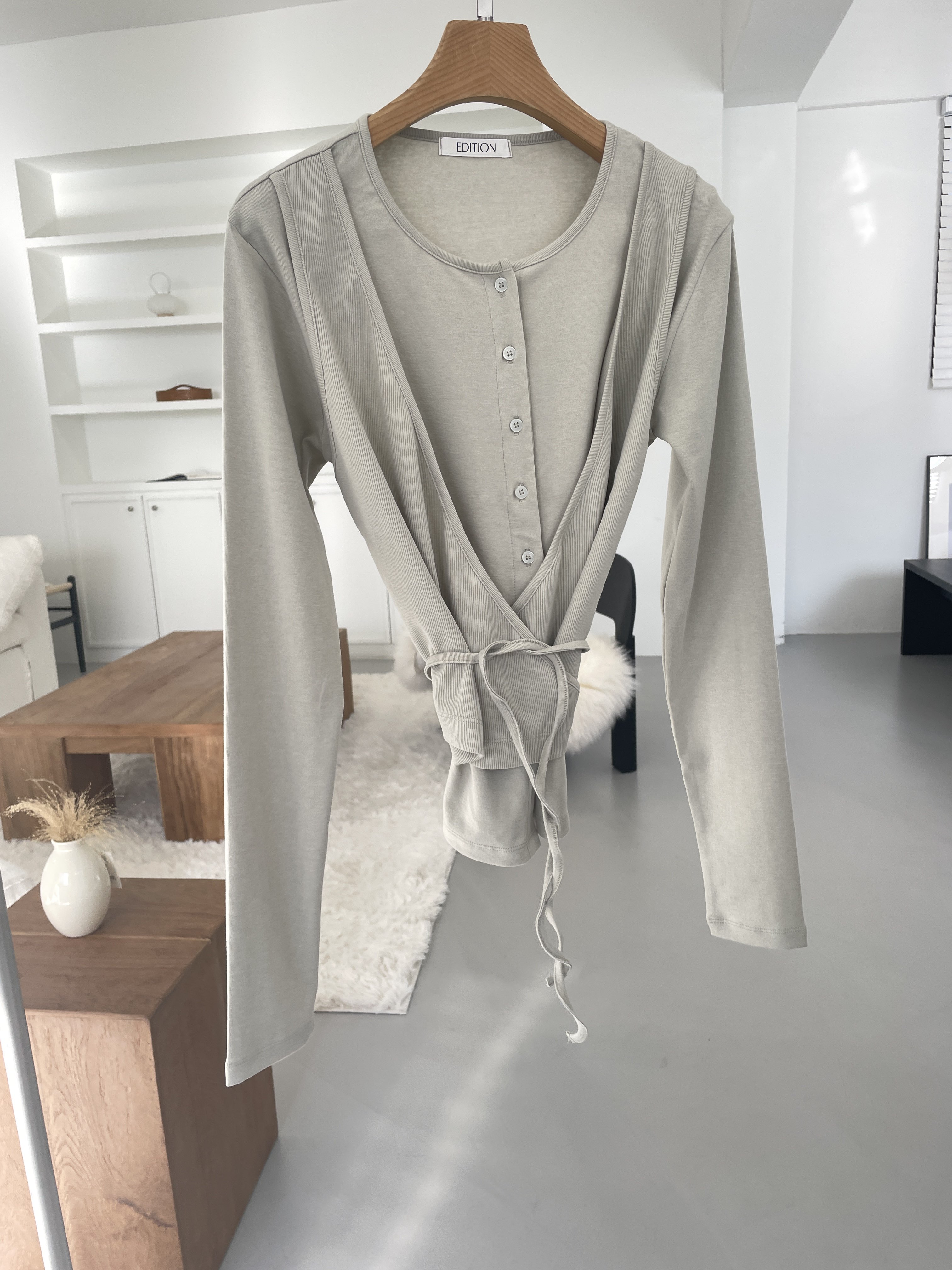 EDITION-P東大門代購女士新品時尚26春夏休閑長袖T恤羊毛衫EDITION/CHAHEE長袖T恤圖色3