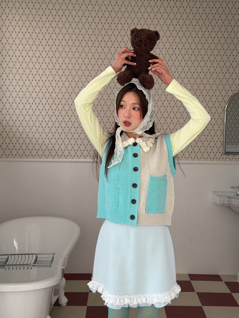 MAISONDEGLORY韓國代購女士新品26春夏推薦人氣馬甲口袋開衫MAISON DE GLORY馬甲