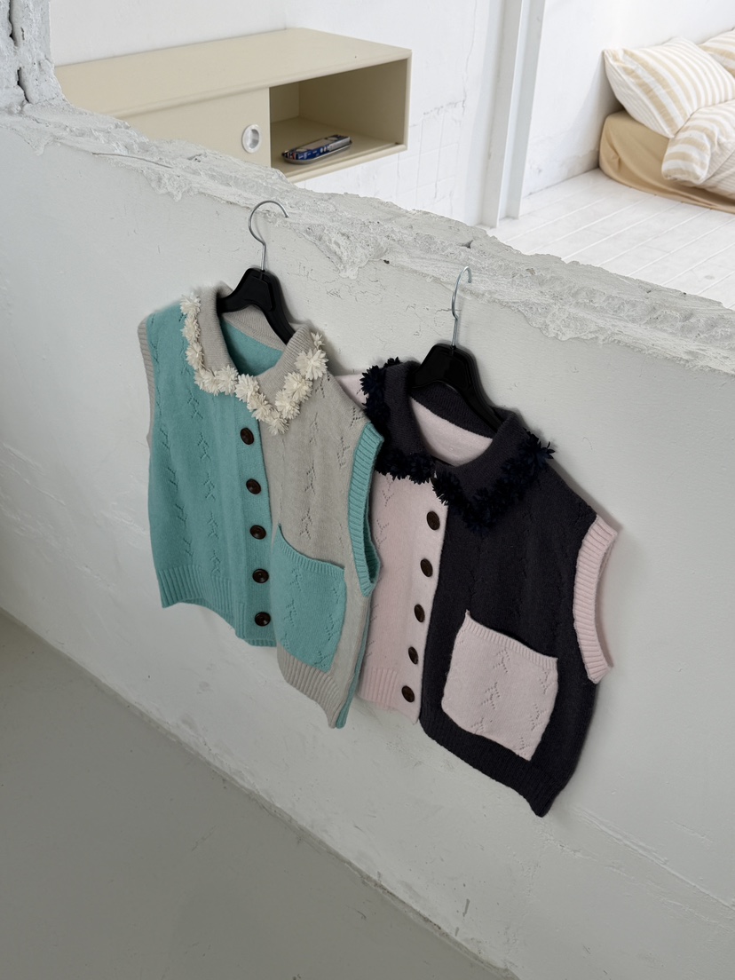 MAISONDEGLORY韓國代購女士新品26春夏推薦人氣馬甲口袋開衫MAISON DE GLORY馬甲