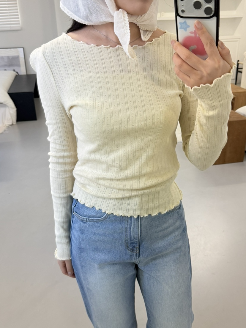 EDITION-P東大門代購女士新款推薦26春夏人氣熱賣長袖T恤EDITION/CHAHEE長袖T恤