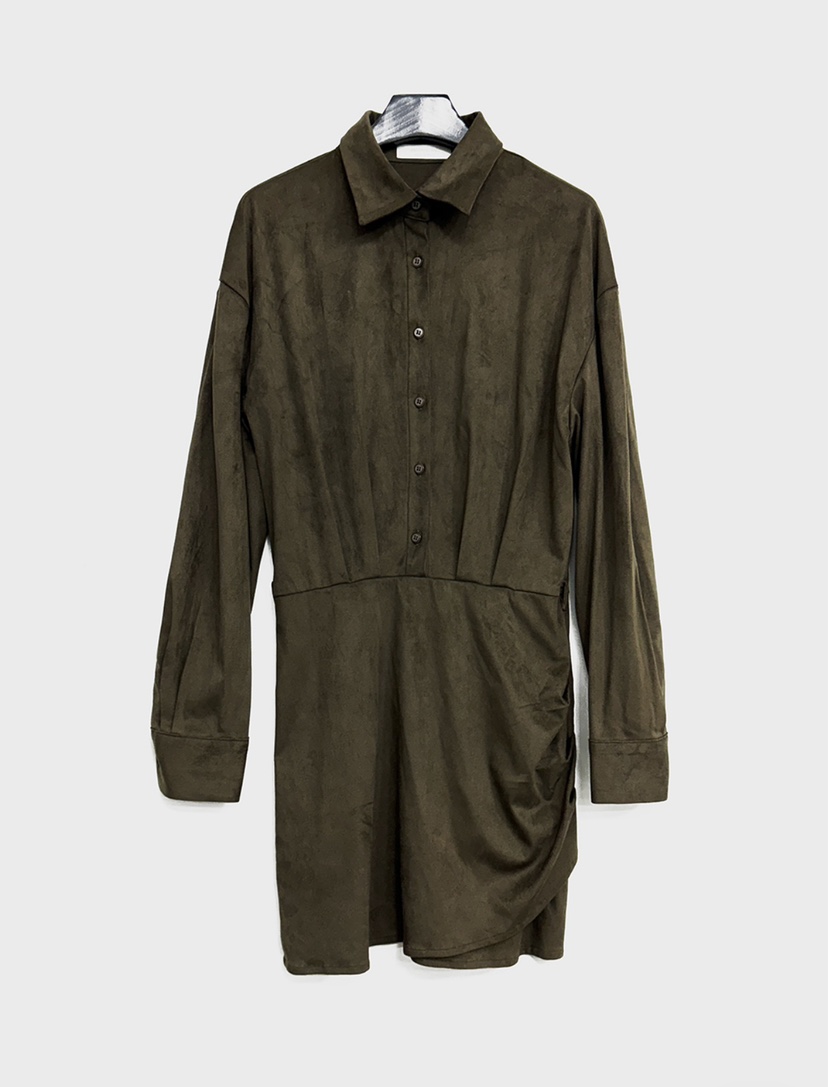 DARLUZ_MI韓國代購女士新品26春季職業時尚熱賣連衣裙絨面革DARLUZ_MI連衣裙圖色1