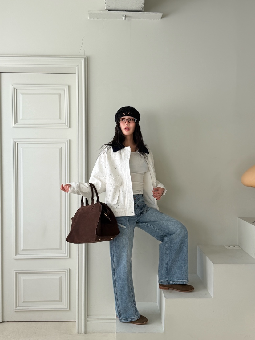 MAISONDEGLORY東大門代購女裝新品時尚熱賣職業牛仔褲紐扣MAISON DE GLORY牛仔褲