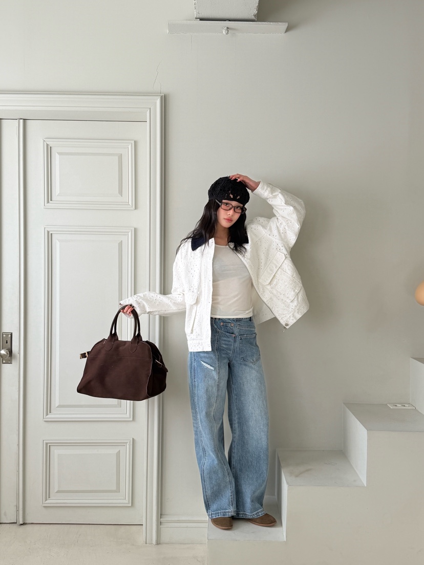 MAISONDEGLORY東大門代購女裝新品時尚熱賣職業牛仔褲紐扣MAISON DE GLORY牛仔褲