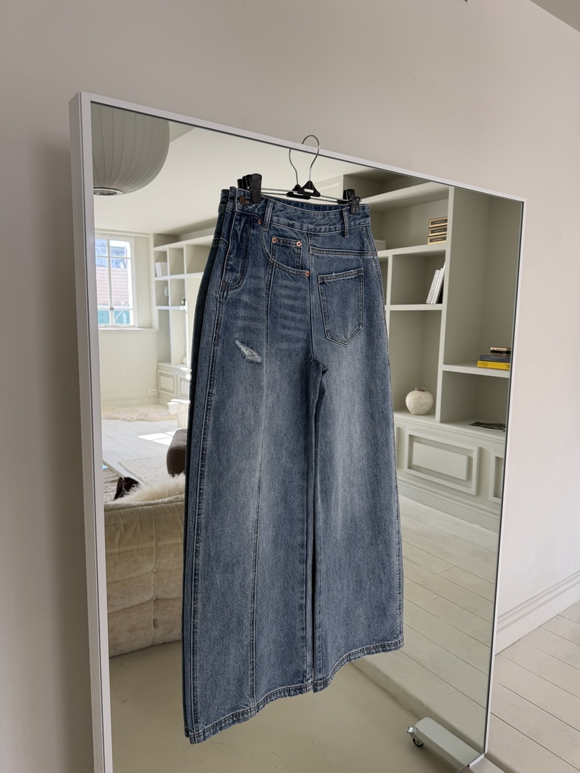 MAISONDEGLORY東大門代購女裝新品時尚熱賣職業牛仔褲紐扣MAISON DE GLORY牛仔褲圖色1