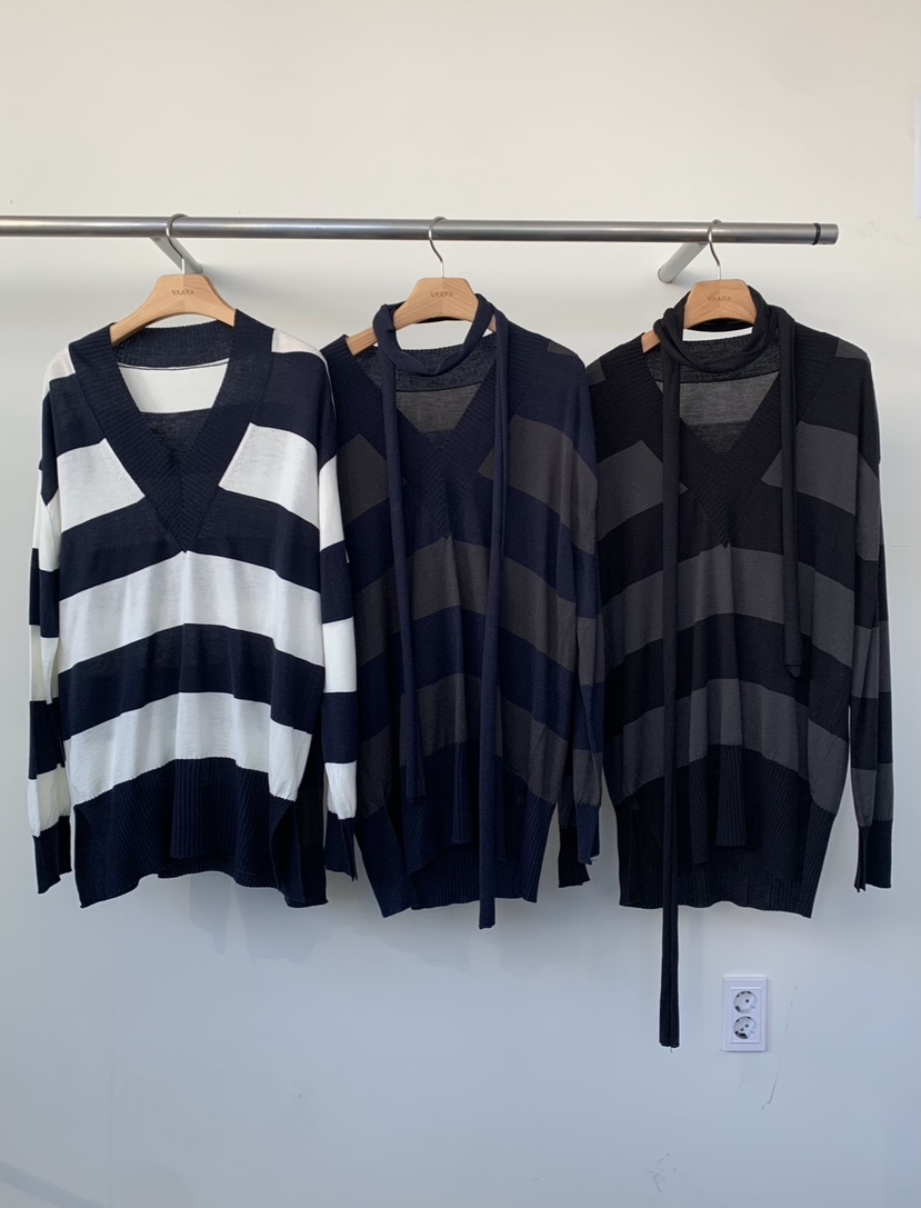 VAARA東大門實拍女裝新款熱賣人氣休閑職業推薦針織衫含脖帶VAARA針織衫