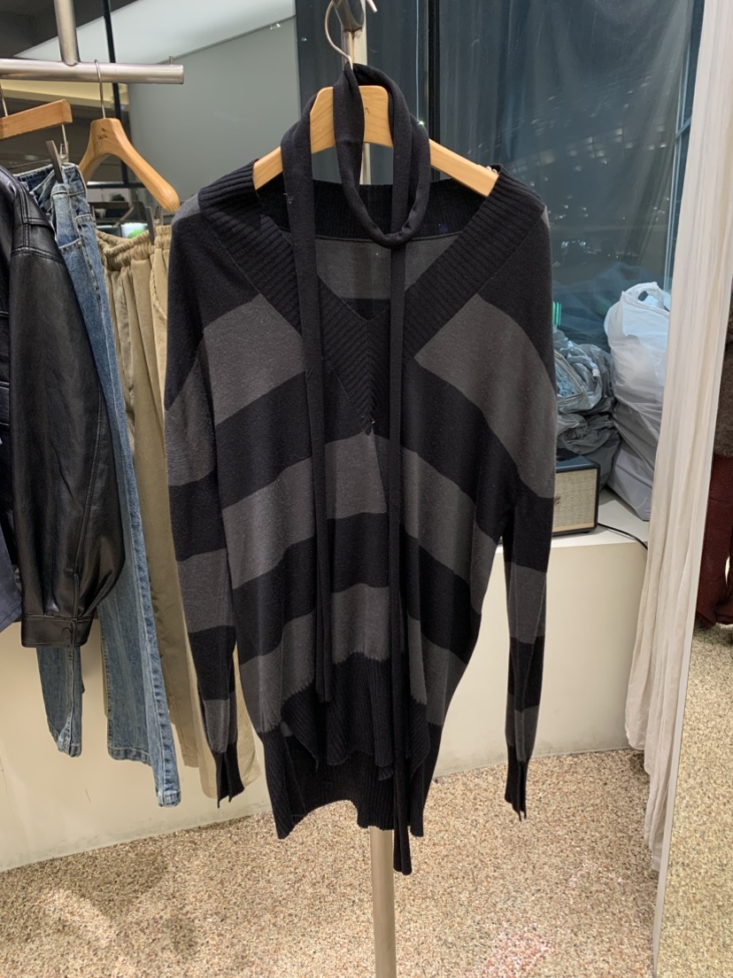 VAARA東大門實拍女裝新款熱賣人氣休閑職業推薦針織衫含脖帶VAARA針織衫圖色3