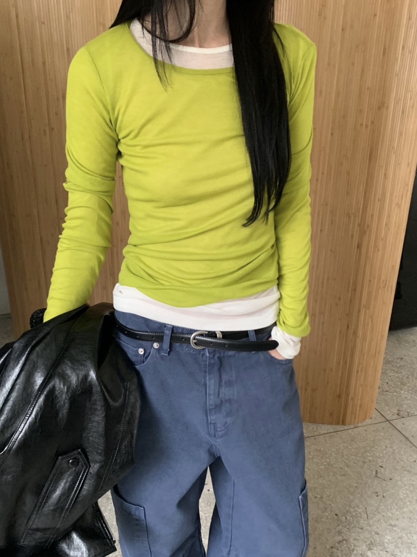 VAARA韓國代購女士新品熱賣人氣職業推薦時尚長袖T恤羊毛VAARA長袖T恤