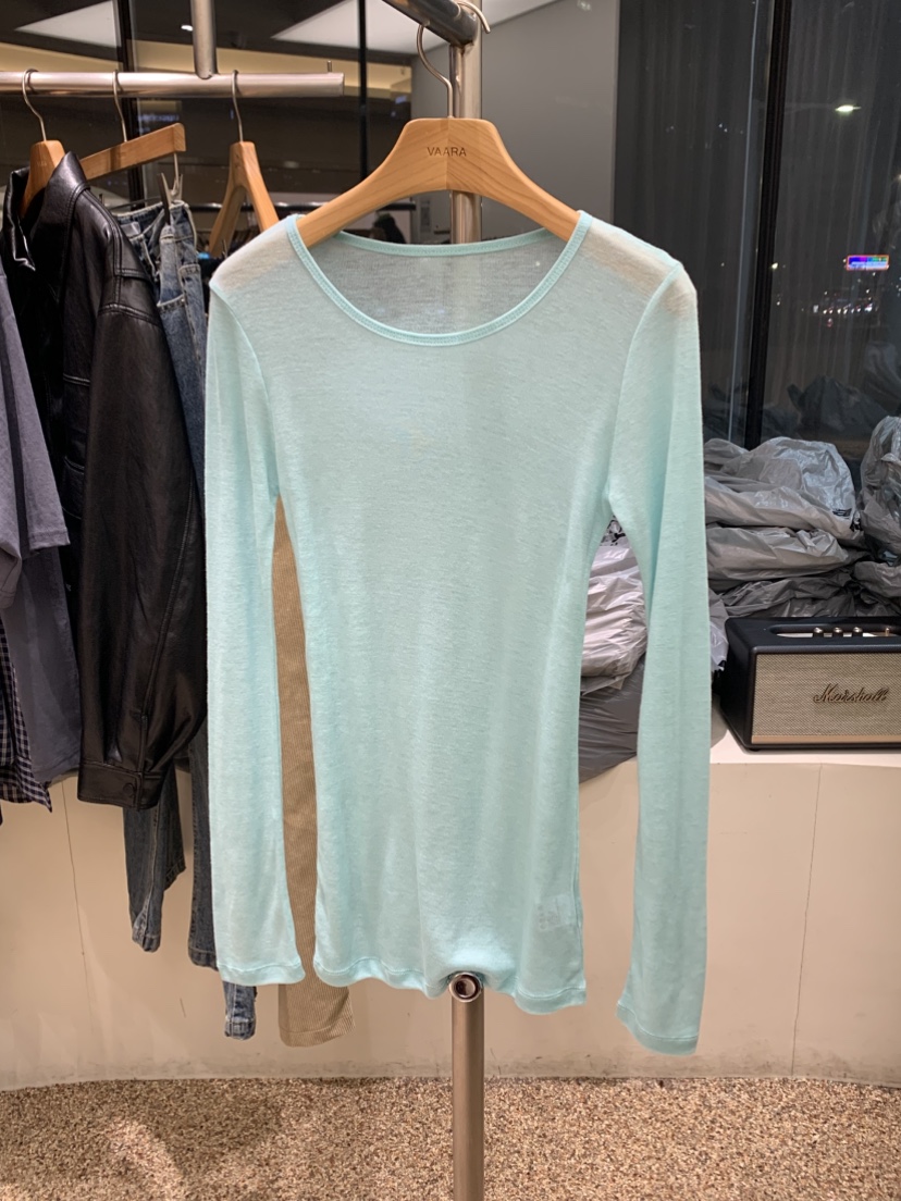 VAARA韓國代購女士新品熱賣人氣職業推薦時尚長袖T恤羊毛VAARA長袖T恤圖色3