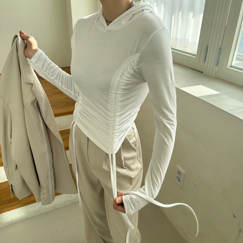 SOUIT韓國代購女士新款職業人氣熱賣休閑26春季時尚長袖T恤SOUIT by mabel-L長袖T恤圖色1