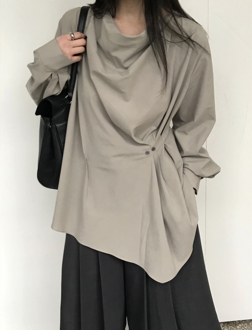 VAARA韓國代購女裝新款26春季職業人氣休閑襯衫蕾絲衫兜帽VAARA襯衫/蕾絲衫