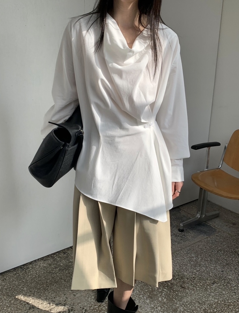 VAARA韓國代購女裝新款26春季職業人氣休閑襯衫蕾絲衫兜帽VAARA襯衫/蕾絲衫