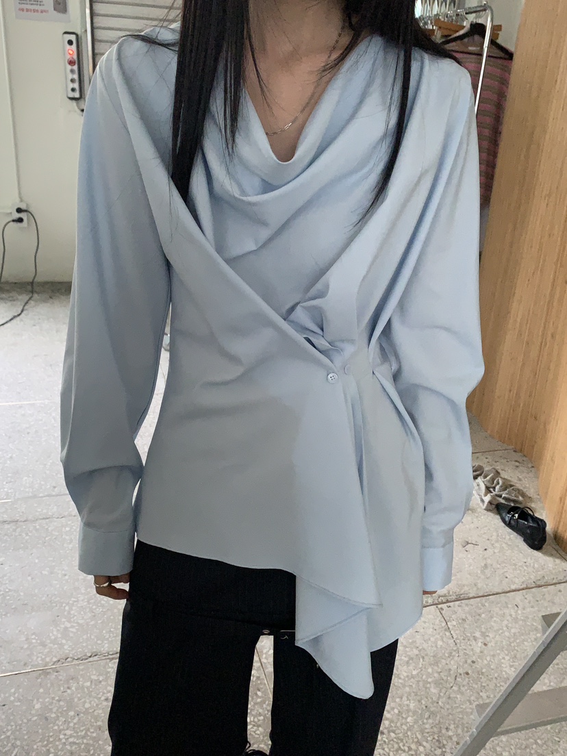 VAARA韓國代購女裝新款26春季職業人氣休閑襯衫蕾絲衫兜帽VAARA襯衫/蕾絲衫